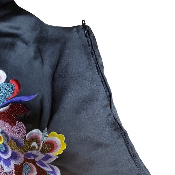 Custom Made By NIMA Womens Black Satiny Formal Beaded Sleeveless Top Size 48 - Picture 8 of 8